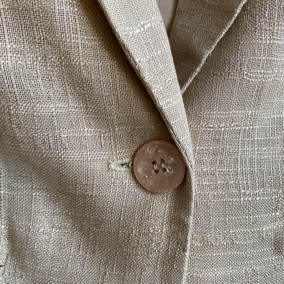 Women's T.R. BENTLEY Size M Flax Rayon Blend Blazer Jacket 1-Button - Picture 4 of 6